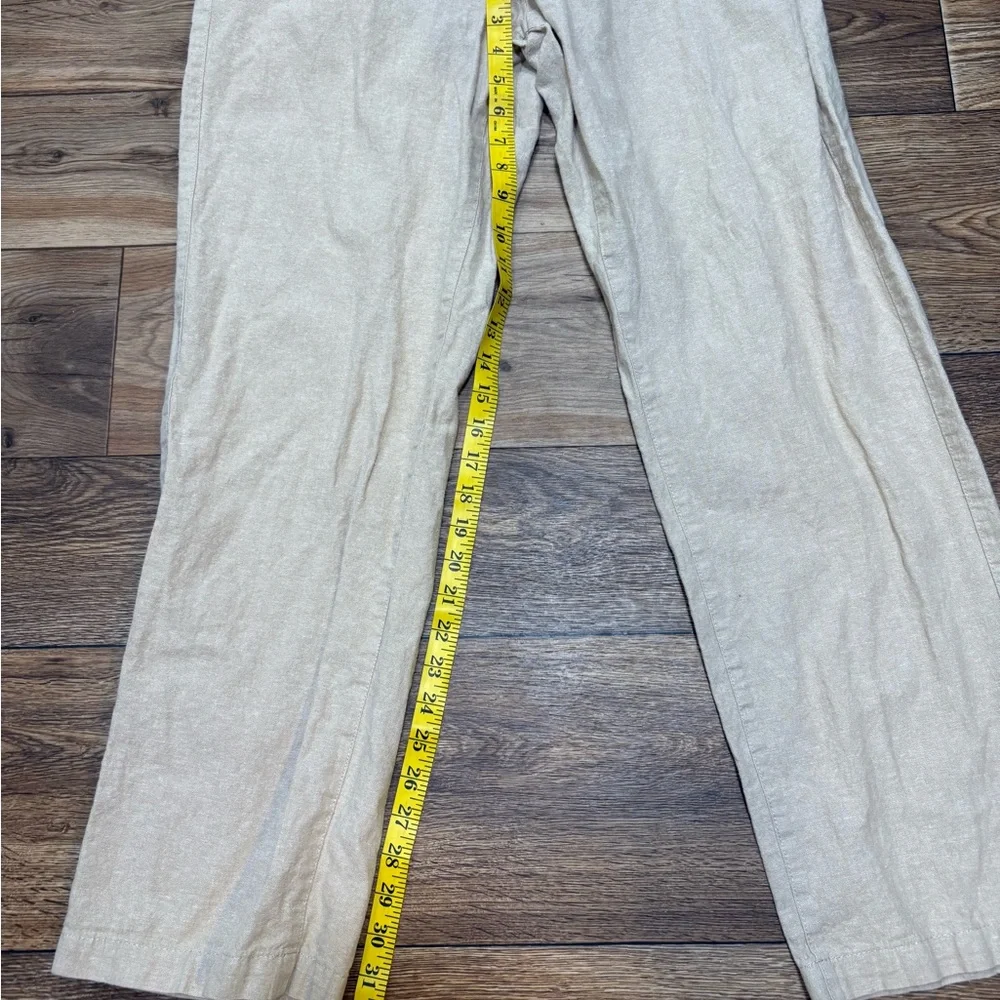 Banana Republic Linen Blend Pants Mens Khaki Coastal Casual RN54023. 36